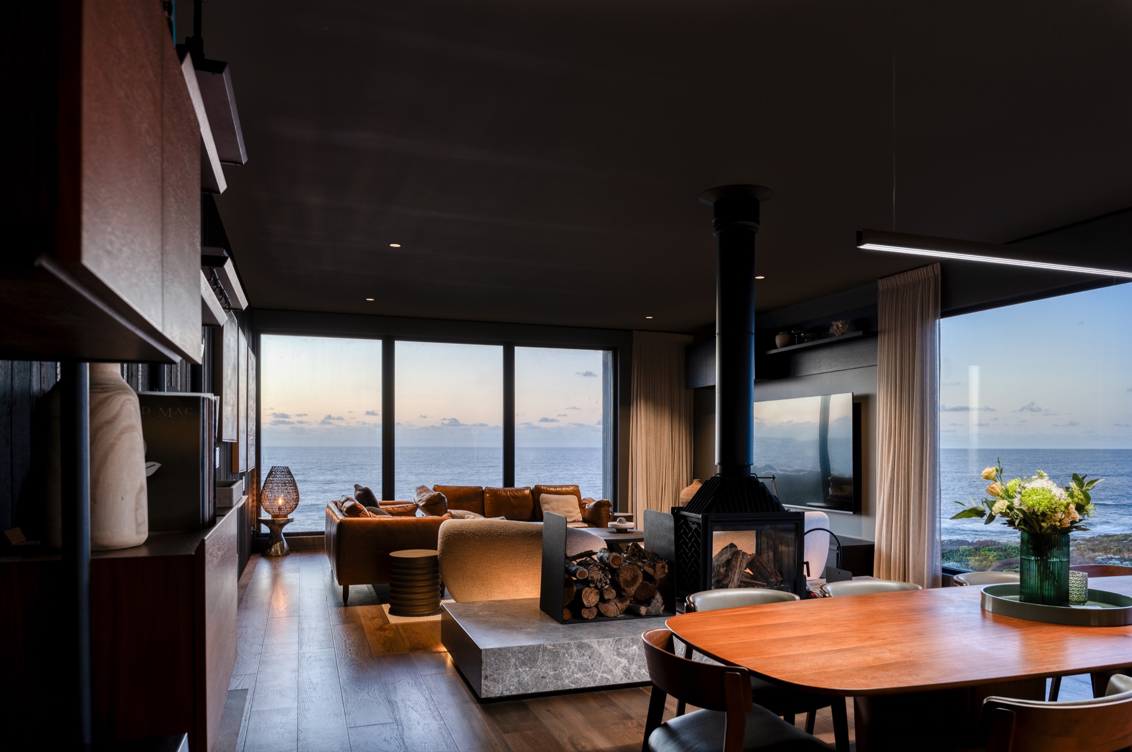 North Lodge premium living area with ocean views